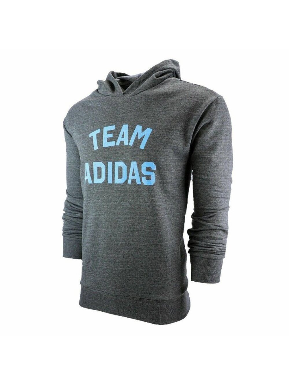 adidas Men's Team Performance Pullover Hoodie Large Carbon Heather Blue - Picture 3 of 3